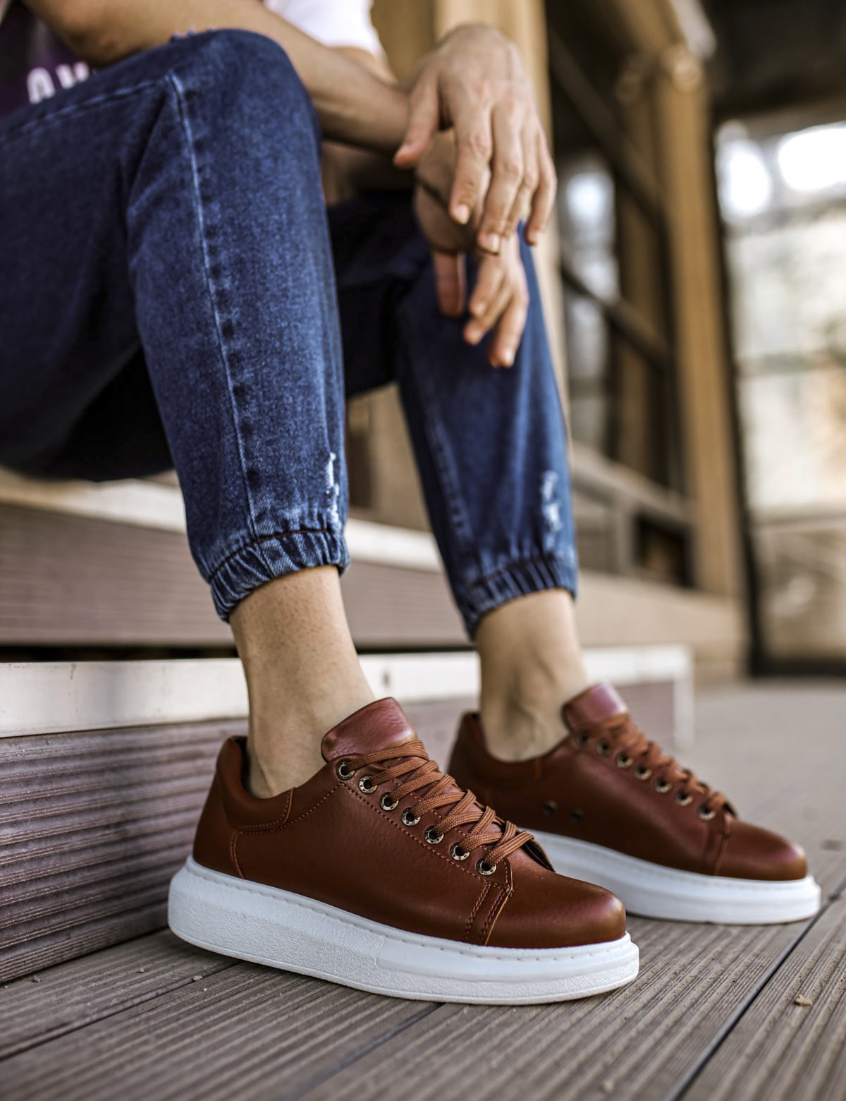 Ανδρικά ταμπά δίσολα Sneakers λαστιχένια σόλα CH25700T φωτογραφία